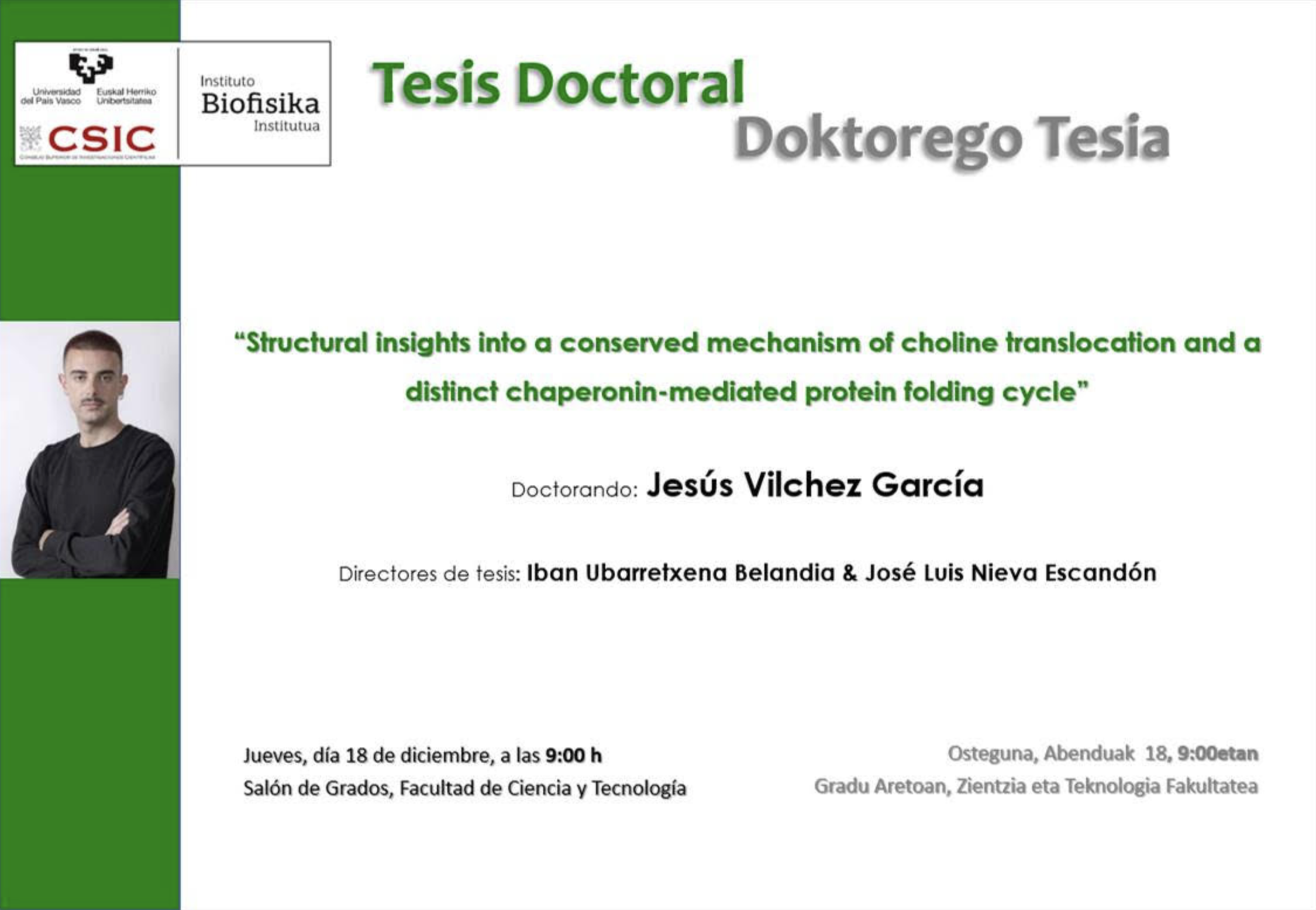 IBF Doctoral Thesis: "Structural insights into a conserved mechanism of choline translocation and a distinct chaperonin-mediated protein folding cycle"